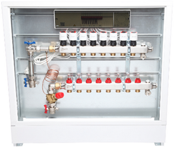 Danfoss Station UnoFloor Control 8L 8 HK, links mit AB-PM-Set, 24V 088X3608