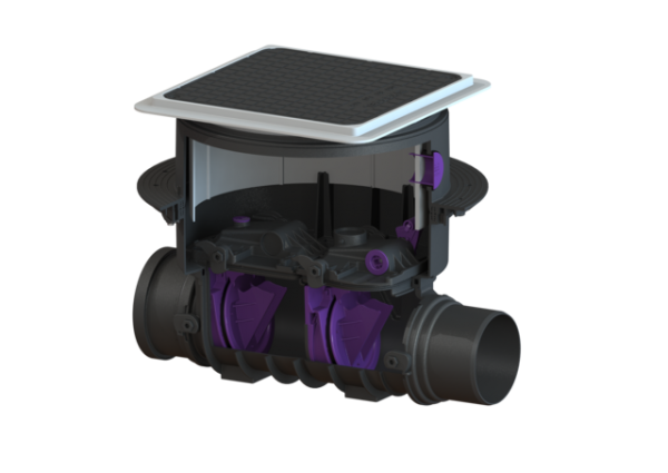 KESSEL Rückstauverschluss Staufix SWA DN150, Einbau Bodenplatte, schwarz 73150.10S