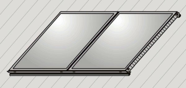 Wolf Aufdach-Montage-Set Alu+ Welldach für 2 Kollektoren F3-1/CFK-1 Hochformat 2484142