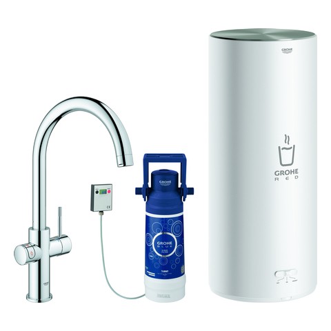GROHE Armatur und Boiler GROHE Red Duo 30079_1 L-Size C-Auslauf chrom 30079001