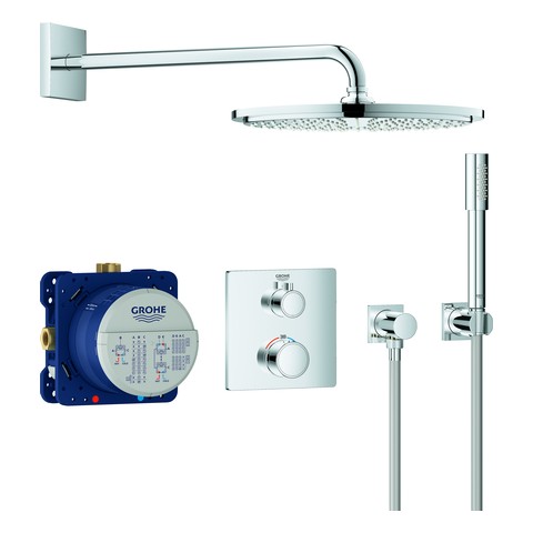 GROHE UP-Duschsystem Grohtherm 34730 mit FMS eck./SmartBox/Kopfb./Brauseset chrom 34730000