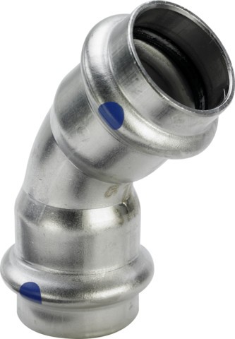 Viega Bogen 45 Grad mit SC Sanpress Inox 2326LF in LABS-frei in 15mm 664879