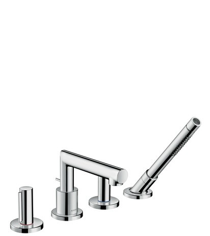 Hansgrohe 4-Loch Wannenarmatur Axor Uno F-Set Zerogriff chrom Wannenrandmontage 45444000