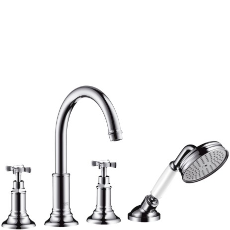 Hansgrohe 4-Loch Wannenarmatur Axor Montreux F-Set Wanne brushed nickel m.Kreuzgr. 16546820