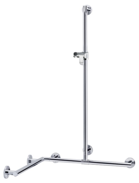 Keuco Duschhandlauf Plan Care 34915, mit Br.Stg. r/l, verchromt,1097/1097/1263mm 34915019911