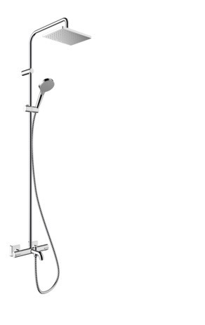 Hansgrohe Showerpipe 230 1jet Vernis Shape EcoSmart chrom mit Wannenthermostat 26098000