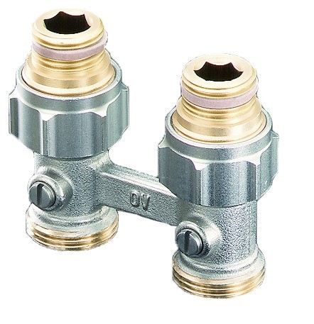 OVENTROP-Absperrverschraubung ZB "Multiflex F", 1/2"AGx3/4"AG, Ms, vern. 1015883