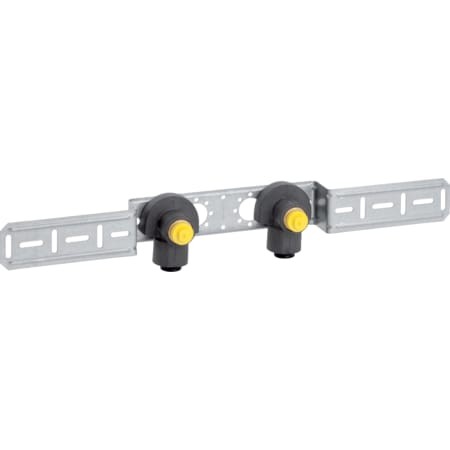 Geberit PushFit Anschlusswinkel 90Gr vormont. zweifach Ms d20-Rp1/2 schallgedämmt 651.300.00.1