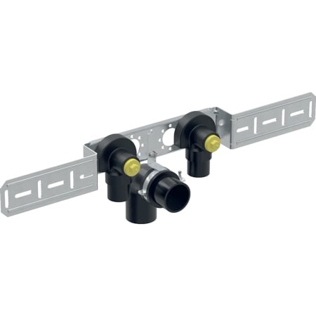 Geberit FlowFit Anschlusswinkel 90Gr vormontiert zweifach Rg+ d20-Rp1/2 AblRs 619.681.00.1