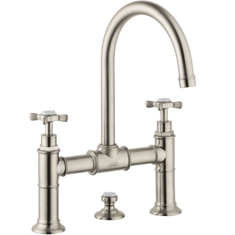 Hansgrohe Zweigriff Waschtischarmatur 220 Axor Montreux Brücke brushed nickel 16510820
