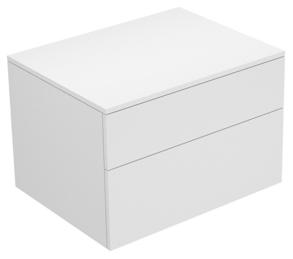 Keuco Sideboard Edition 400 31743, 2 Auszüge, weiß/Glas trüffel klar 31743720000