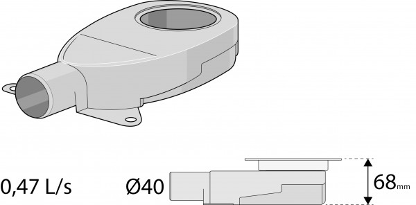 Siphon individual Sperrwasserhöhe 25mm ultraflach zu Duschrinne VIGOUR