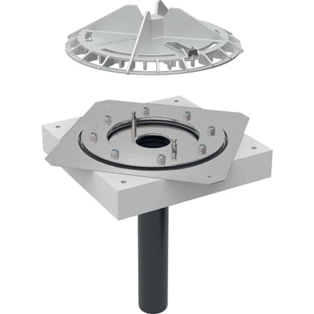 Geberit Pluvia Dachwassereinlauf mit Bef.- flansch, für DAF Alu.-Guss d56 12l/s 359.106.00.1