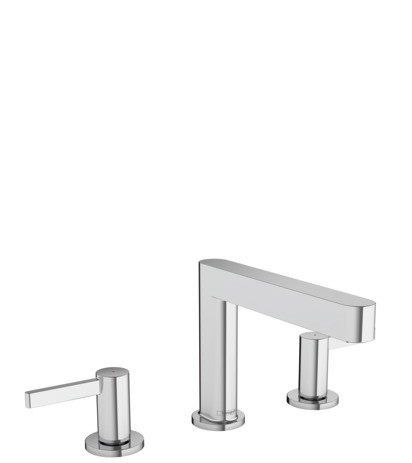 Hansgrohe 3-Loch Waschtischarmatur 110 Finoris mit Push-Open Ablaufgarnitur chrom 76033000