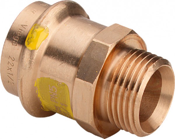 Viega Übergangsstück mit SC Profipress G 2611.5 für Gas in 22mm x G1/2 Rotguss 397050