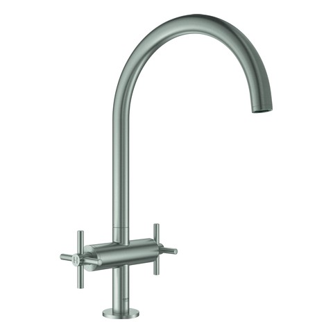 GROHE 2-Griff-Spültischbatterie Atrio 30362 C-Auslauf supersteel 30362DC0