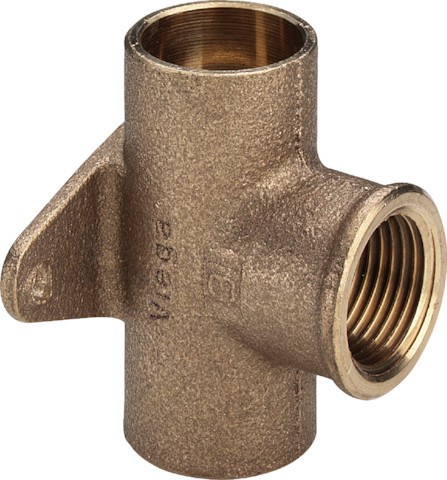 Viega Wandscheiben-T-Stück 94490G in 15mm x Rp1/2 x 15mm Rotguss 118310