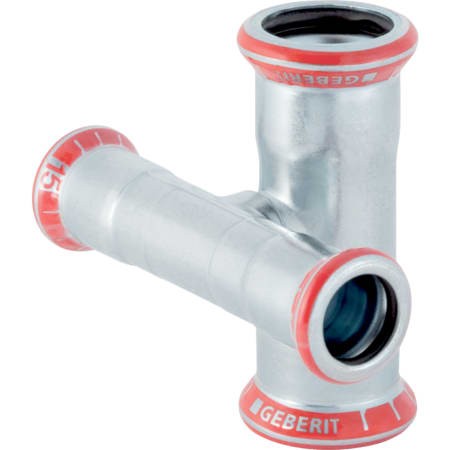 Geberit Mapress C-Stahl Kreuzstück 90Gr abgesetzt d15-28 verzinkt 21507