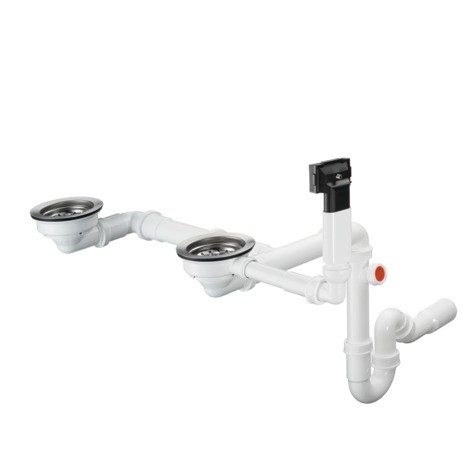 Hansgrohe Manuelle Ab- und Überlaufgarnitur Doppelbecken Granit D17-10 43928000