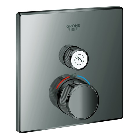 GROHE Thermostat Grohtherm SmartControl 29123 eckig FMS ein ASV hard graphite 29123A00