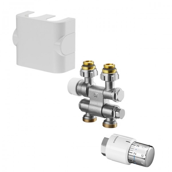 OVENTROP-Anschluss-Set für Badheizkörper "Multiblock TF/Uni SH", schwenkbar, weiß 1184135