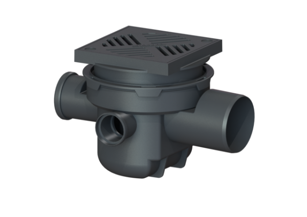 KESSEL Kellerablauf Der Universale DN100,m. Rost 200x200 schwarz 27611