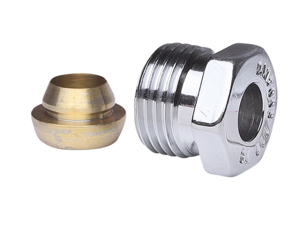 Danfoss Klemmverbinder R 1/2 AG auf 10mm f. Stahl- und Kupferrohre (10St.), Chrom 013G4192