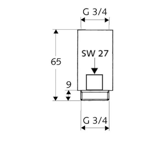 SCHELL Distanzstück 3/4"x65, chrom 270140699