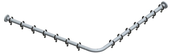 Keuco Brausevorhangstangen-Set Plan 14939, für Dusche Winkelform, 100x100,sil-elox 14939171000