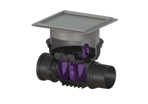 KESSEL Rückstaudoppelverschluss Staufix Control, DN150, befliesbar, Bodenplatte 770150.10X