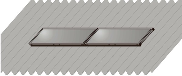 Wolf Aufdach-Montage-Set Alu+ Welldach für 2 Kollektoren F3-Q Querformat 2484145