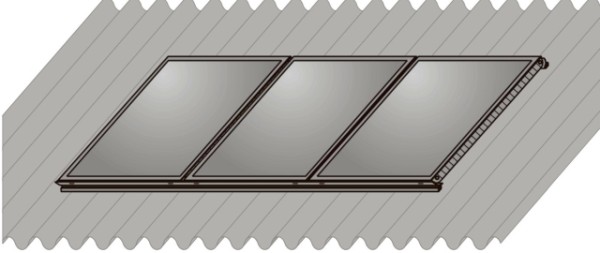 Wolf Aufdach-Montage-Set Alu+ Welldach für 3 Kollektoren F3-1/CFK-1 Hochformat 2484143