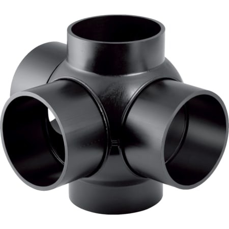 Geberit PE Kulabzweig 88,5Gr dreifach Anschlüsse 90Gr versetzt d110/110 367.605.16.1