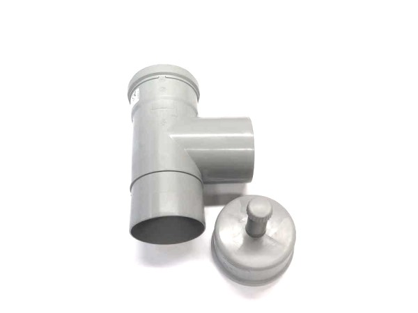 WINDHAGER Inspektions T-STK. Ø 80 HEL K Revisions-T-Stück PPs mit Deckel Ø80mm, 005054