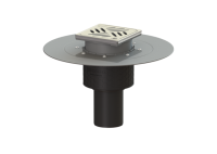 KESSEL Objektablauf Ecoguss Klebeflansch DN 70, senkrecht, Designrost 48678.63