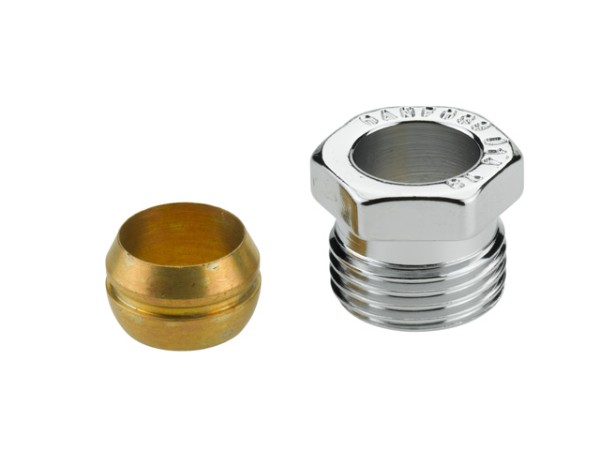 Danfoss Klemmverbinder R 1/2 AG auf 14mm f. Stahl- und Kupferrohre (10St.), Chrom 013G4194