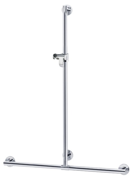 Keuco Duschhandlauf Plan Care 34914, mit Brausestange, verchromt, 982/1263 mm 34914010911