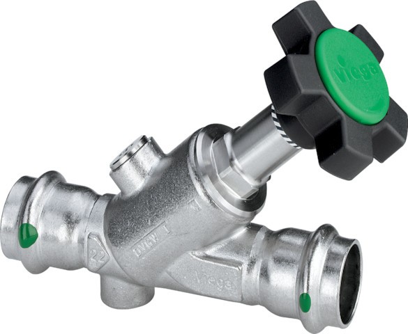 Viega Schrägsitzventil mit SC Easytop 2337 in 35mm Edelstahl 468439
