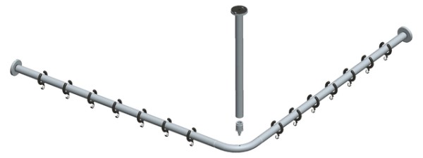 Keuco Brausevorhangstangen-Set Plan 14937, für Dusche 90x90, silber-eloxiert 14937170900