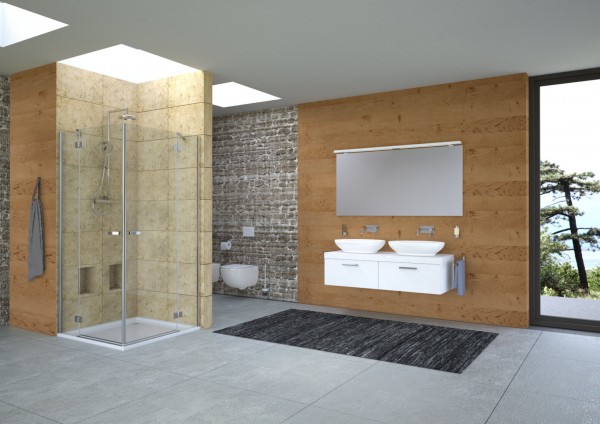 Eckhälfte Schwenktür li.derby 1200x2000 sil.hochglanz ESG transparent G1 VIGOUR