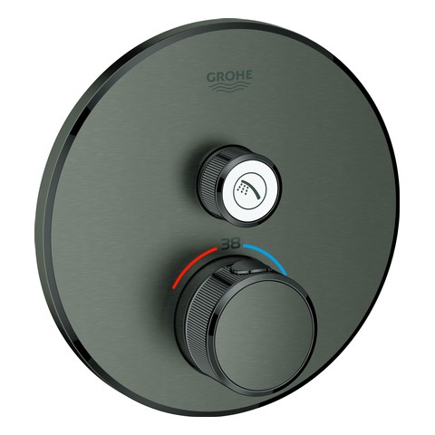 GROHE Thermostat Grohtherm SmartControl 29118 FMS rund 1 ASV hard graphite geb. 29118AL0