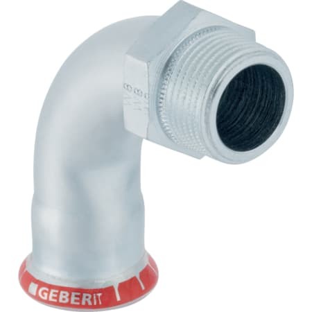 Geberit Mapress C-Stahl Übergangsbon 90Gr mit AG d15-R3/8 verzinkt 20502