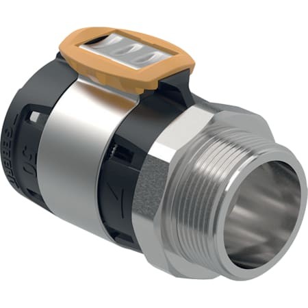 Geberit FlowFit Übergang mit Aussenwinde Edelstahl d63-R2 619.705.00.1