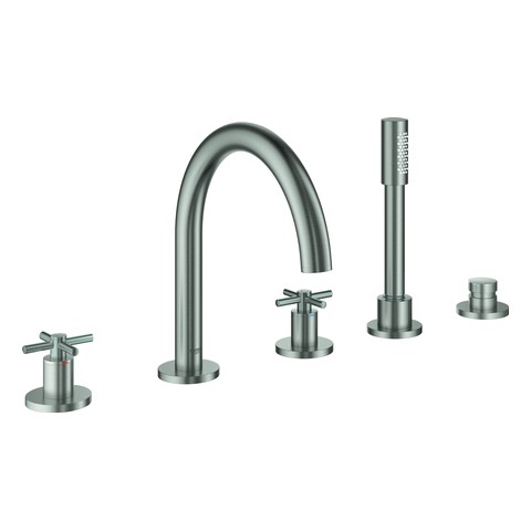 GROHE 5-Loch-Wannen-Kombination Atrio 19923_3 FMS Kreuz-Griff supersteel 19923DC3