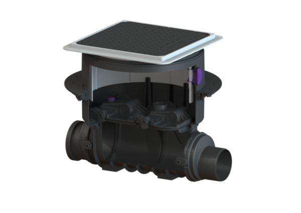 KESSEL Reinigungsrohr Controlfix DN125, für Bodenplatte, Abdeck. schwarz 80125S