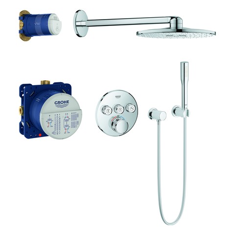 GROHE UP-Duschsys. GrohthermSmartControl 34705 runde Form mit THM/KB/HB chrom 34705000